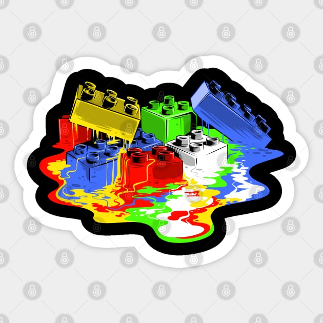 Melting Bricks Sticker by Zascanauta